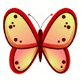 red and orange butterfly clipart